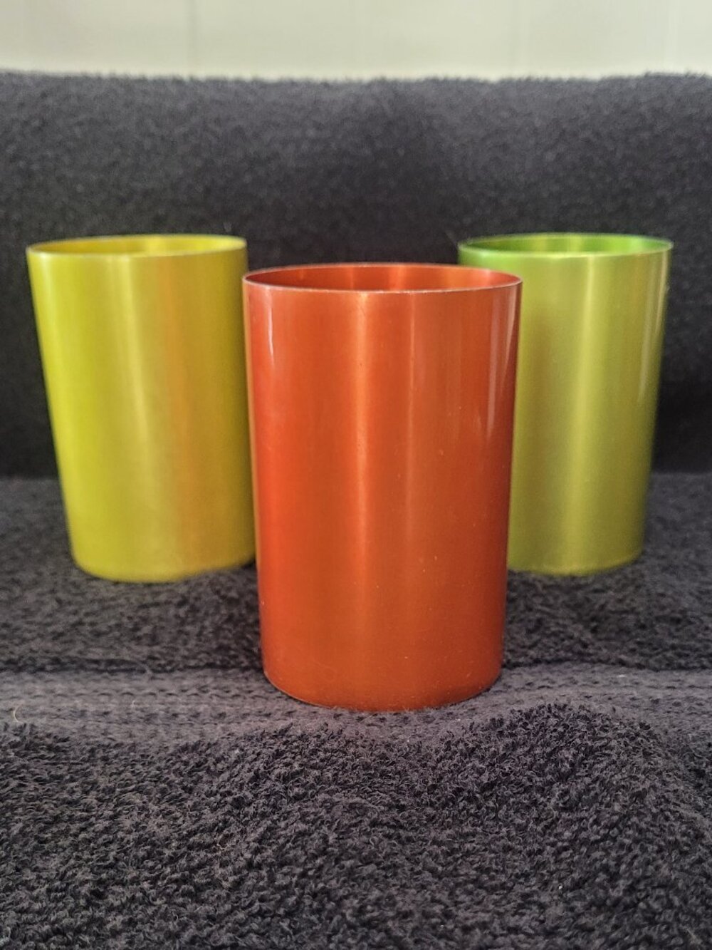 Share Aluminum Cup Tumbler Drinking Glasses Multicolor MCM Set of 3 Vintage 8